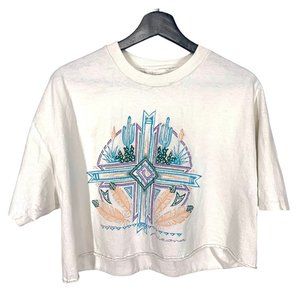 Vintage 90s Arizona Southwest Print Cut Off Short Sleeve Top XL